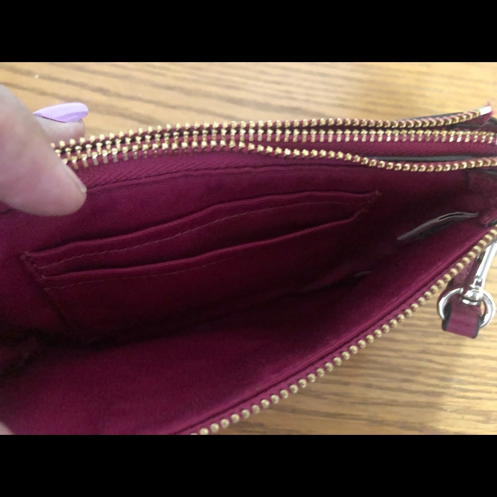 Coach double zipper wristlet wallet
